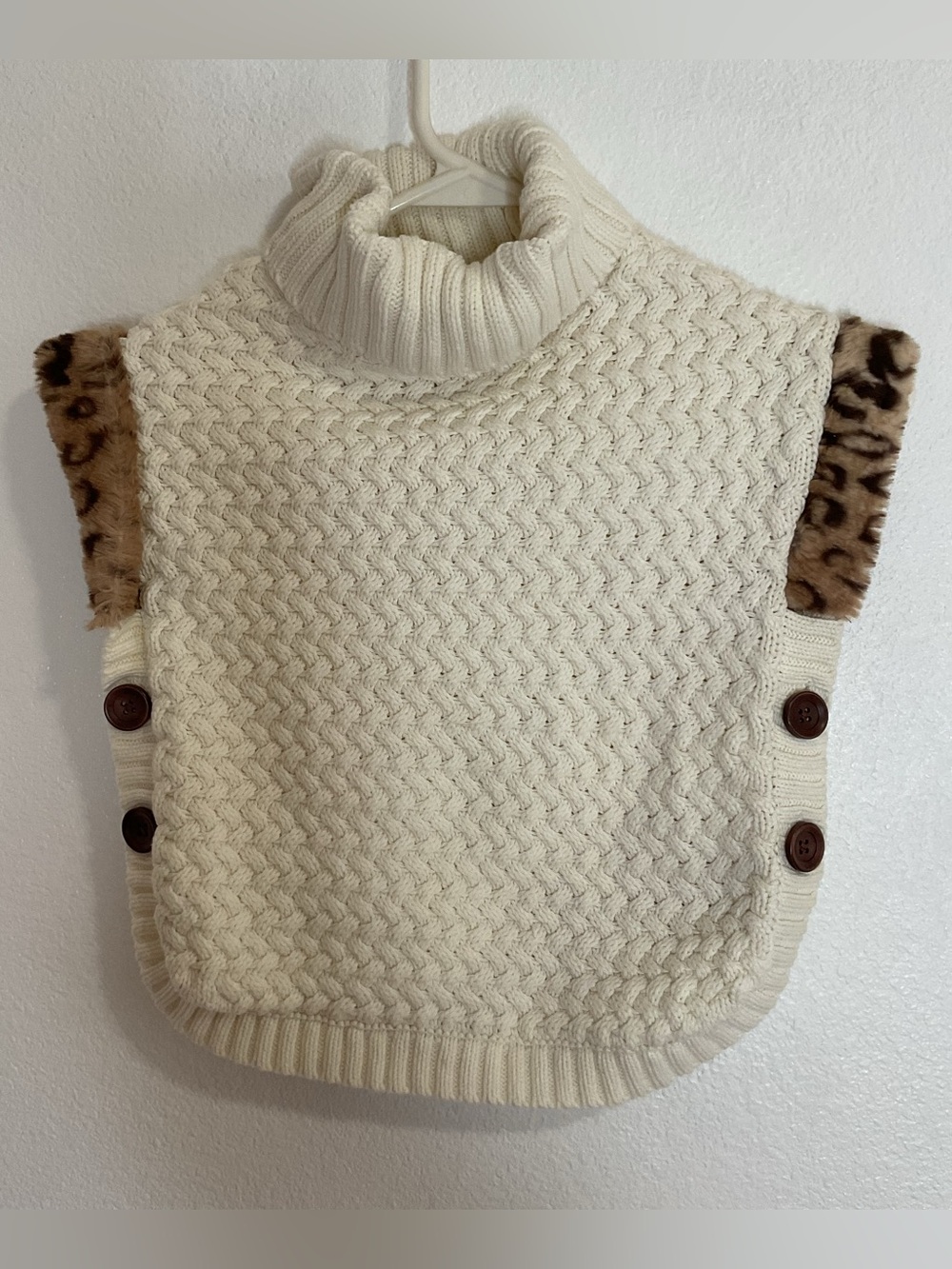 Aspen Kids Turtleneck Cable Knit Poncho Sweater